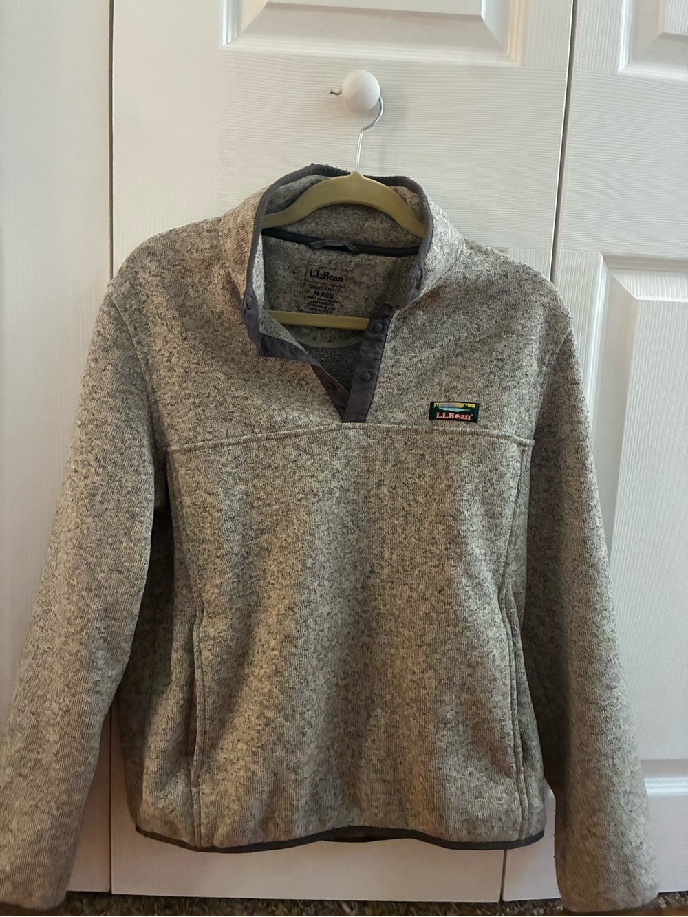 L.L. Bean Men's Gray Heather Zip-Style Fleece Pullover